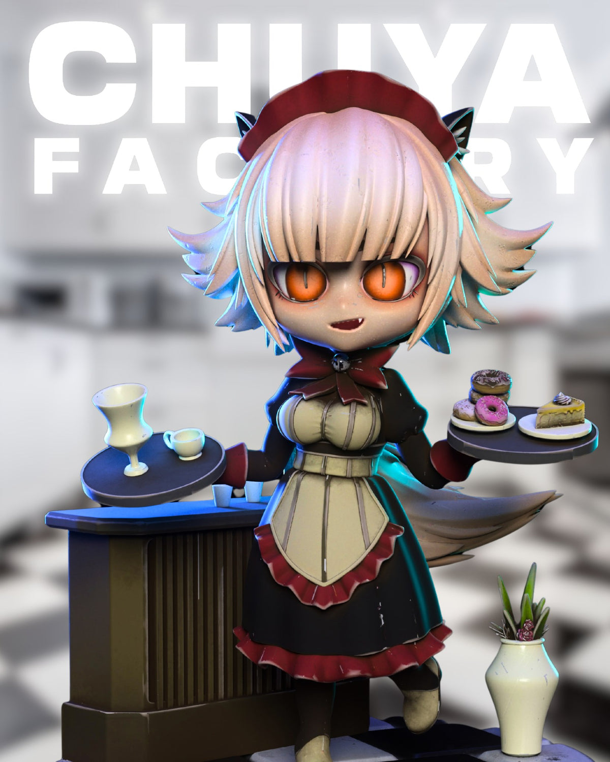 Chibi Cat Maid resin figure