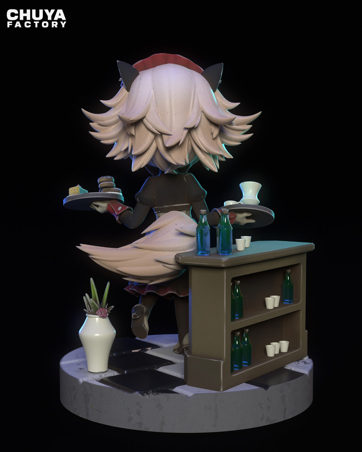 Chibi Cat Maid resin figure