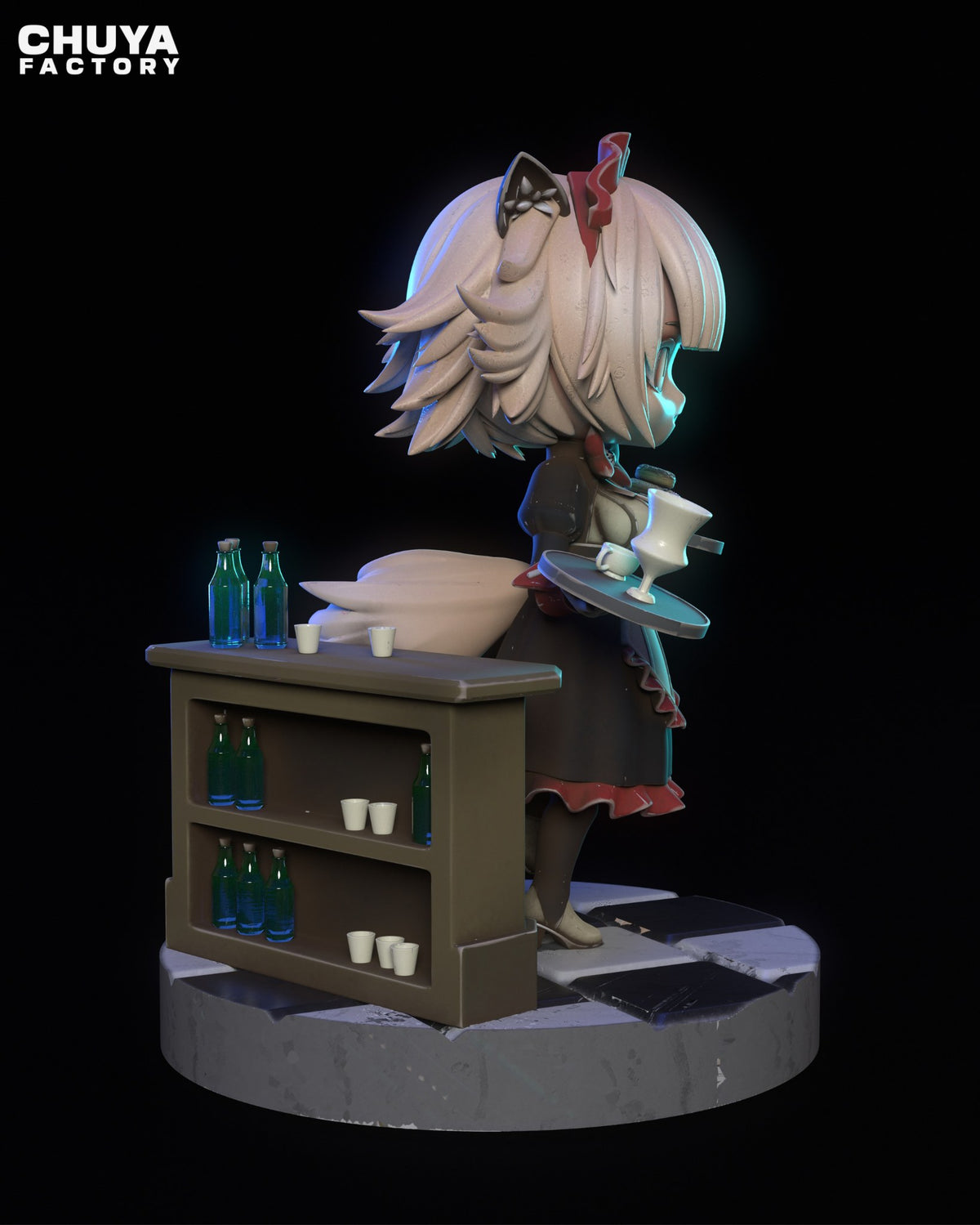 Chibi Cat Maid resin figure