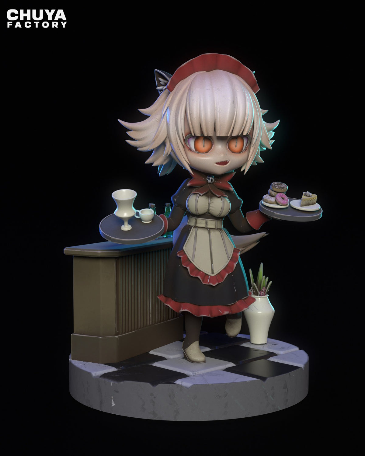Chibi Cat Maid resin figure