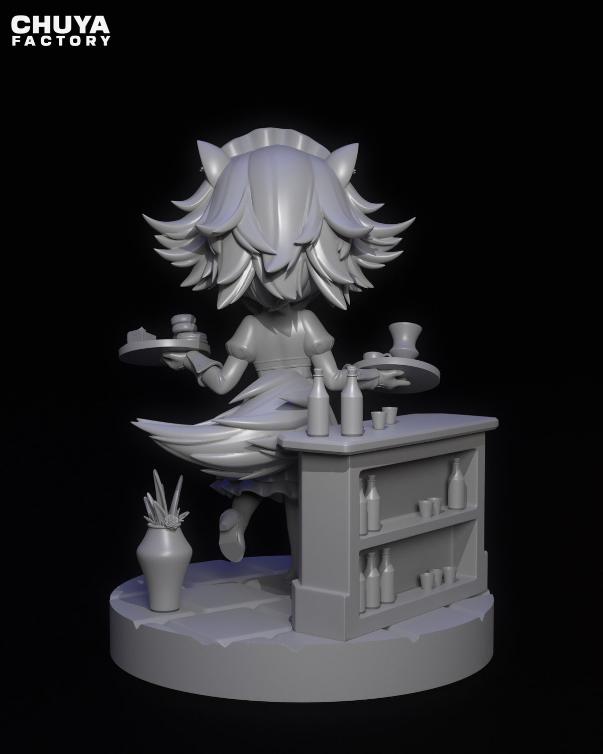 Chibi Cat Maid resin figure