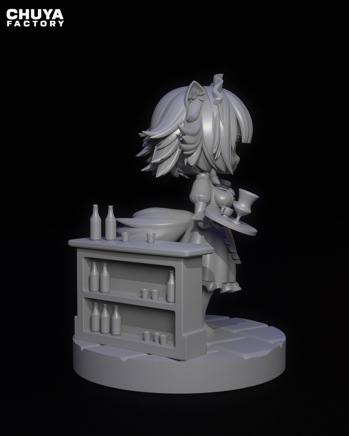Chibi Cat Maid resin figure