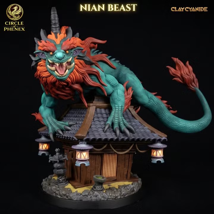 Nian Beast resin figure