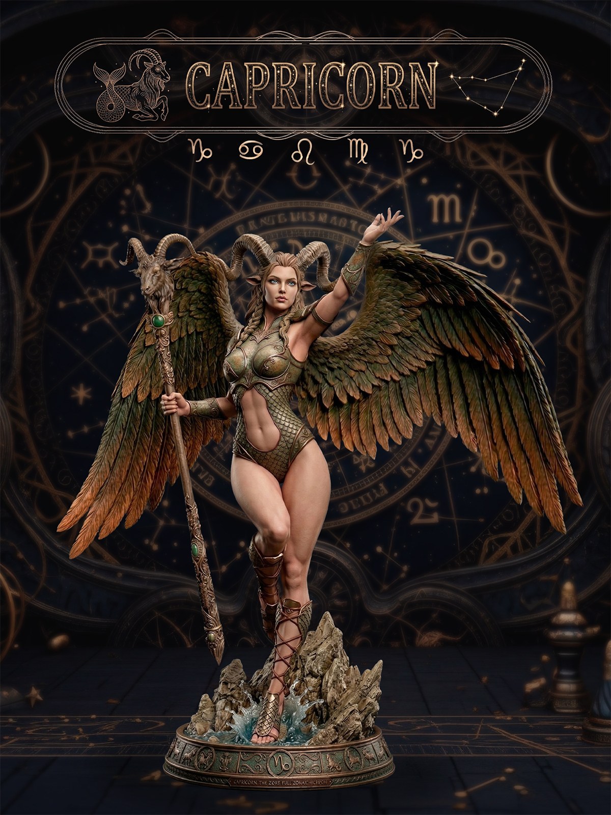 Capricorn resin figure