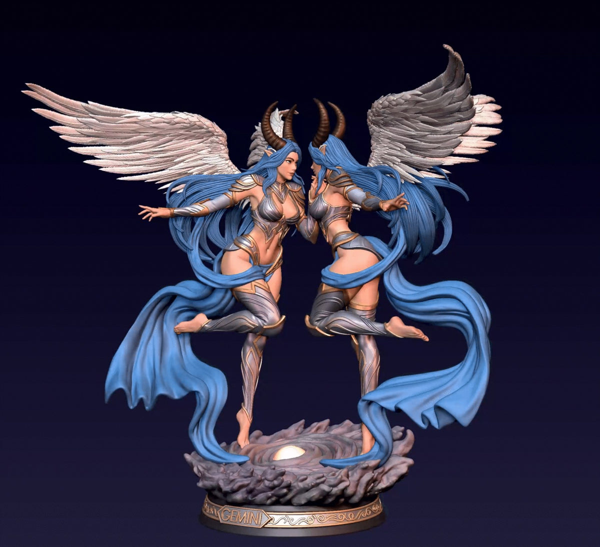 Gemini resin figure