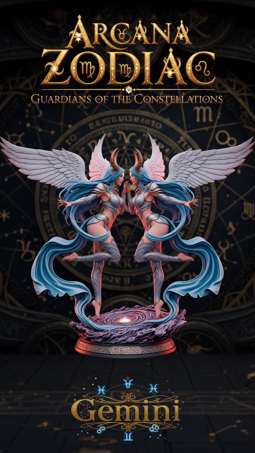 Gemini resin figure