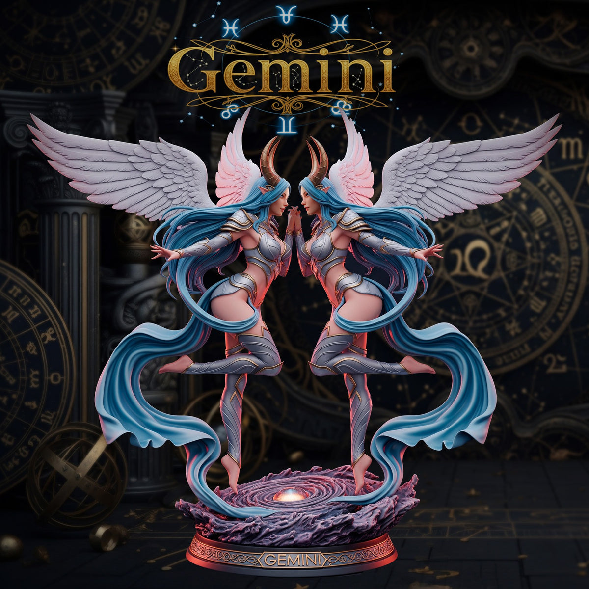 Gemini resin figure