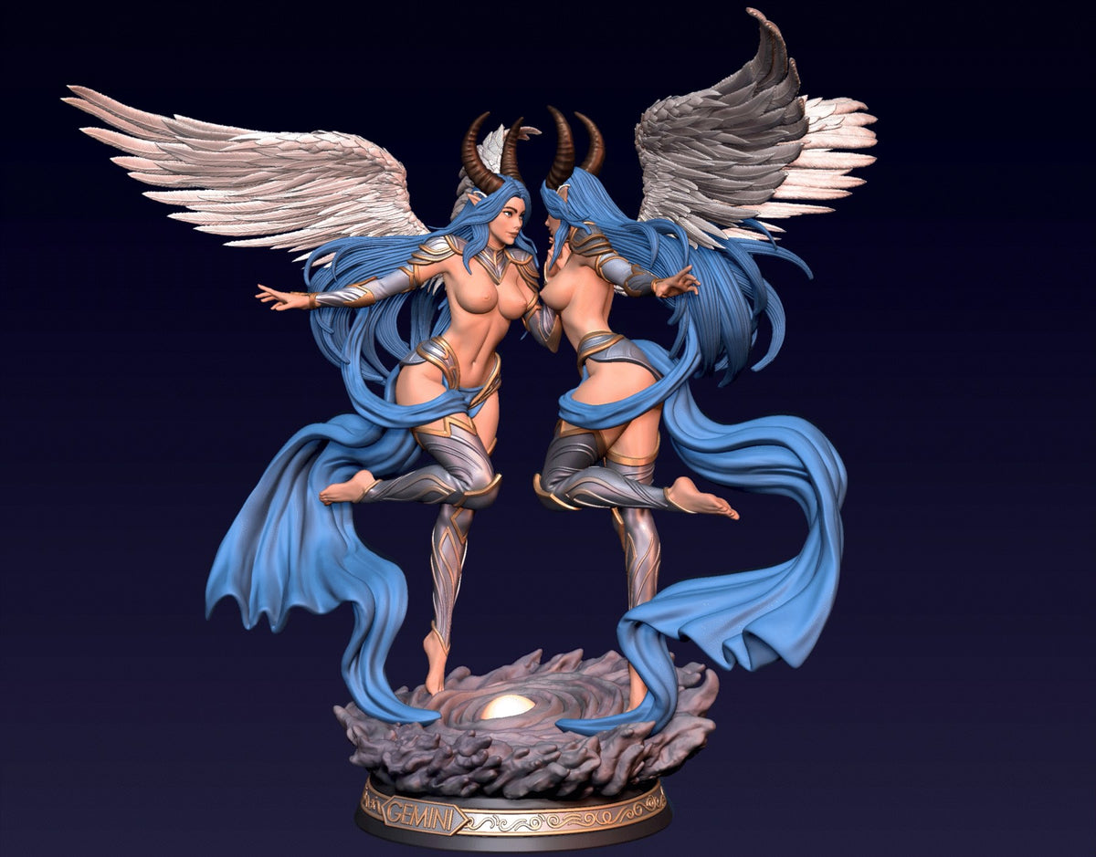 Gemini resin figure