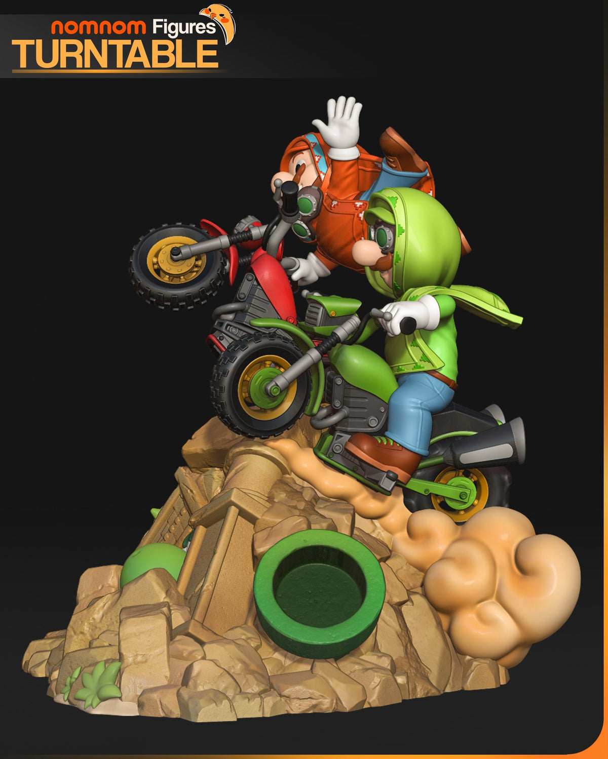 Mario & Luigi (Motorbike Diorama) resin figure