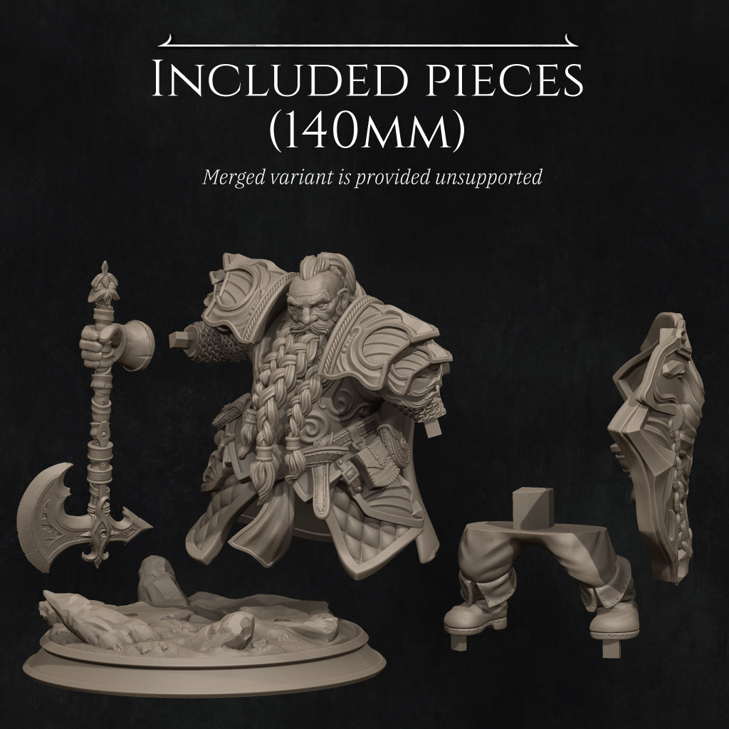 Borin, the Dwarf Paladin | 32mm–140mm | 3D Printed Figure | Art Piece | Nerikson | Nerdy Creations