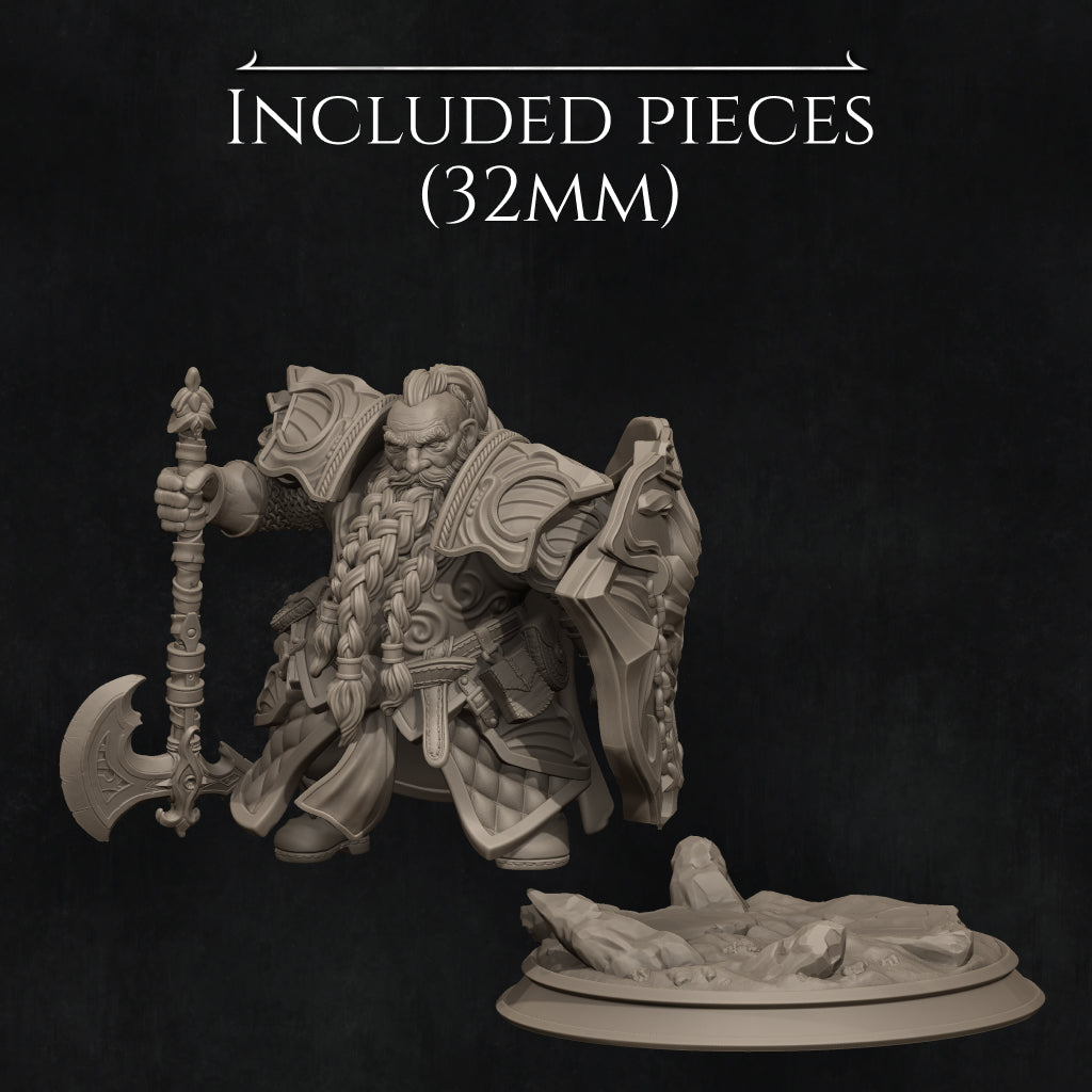 Borin, the Dwarf Paladin | 32mm–140mm | 3D Printed Figure | Art Piece | Nerikson | Nerdy Creations