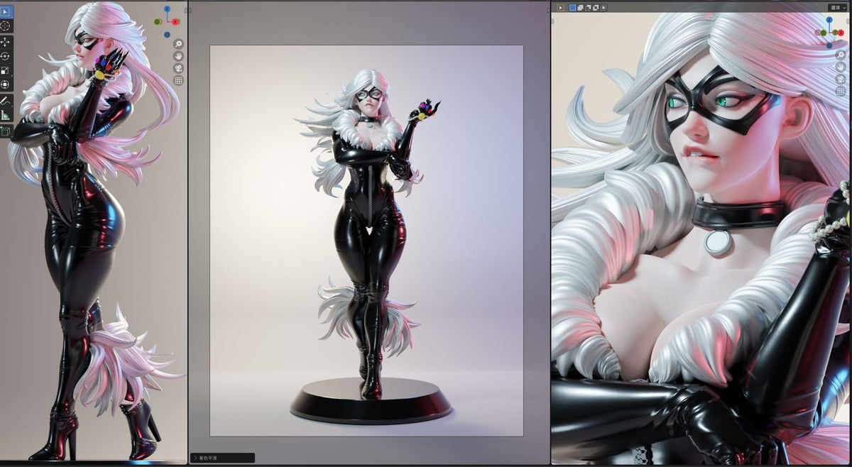 Black Cat resin figure