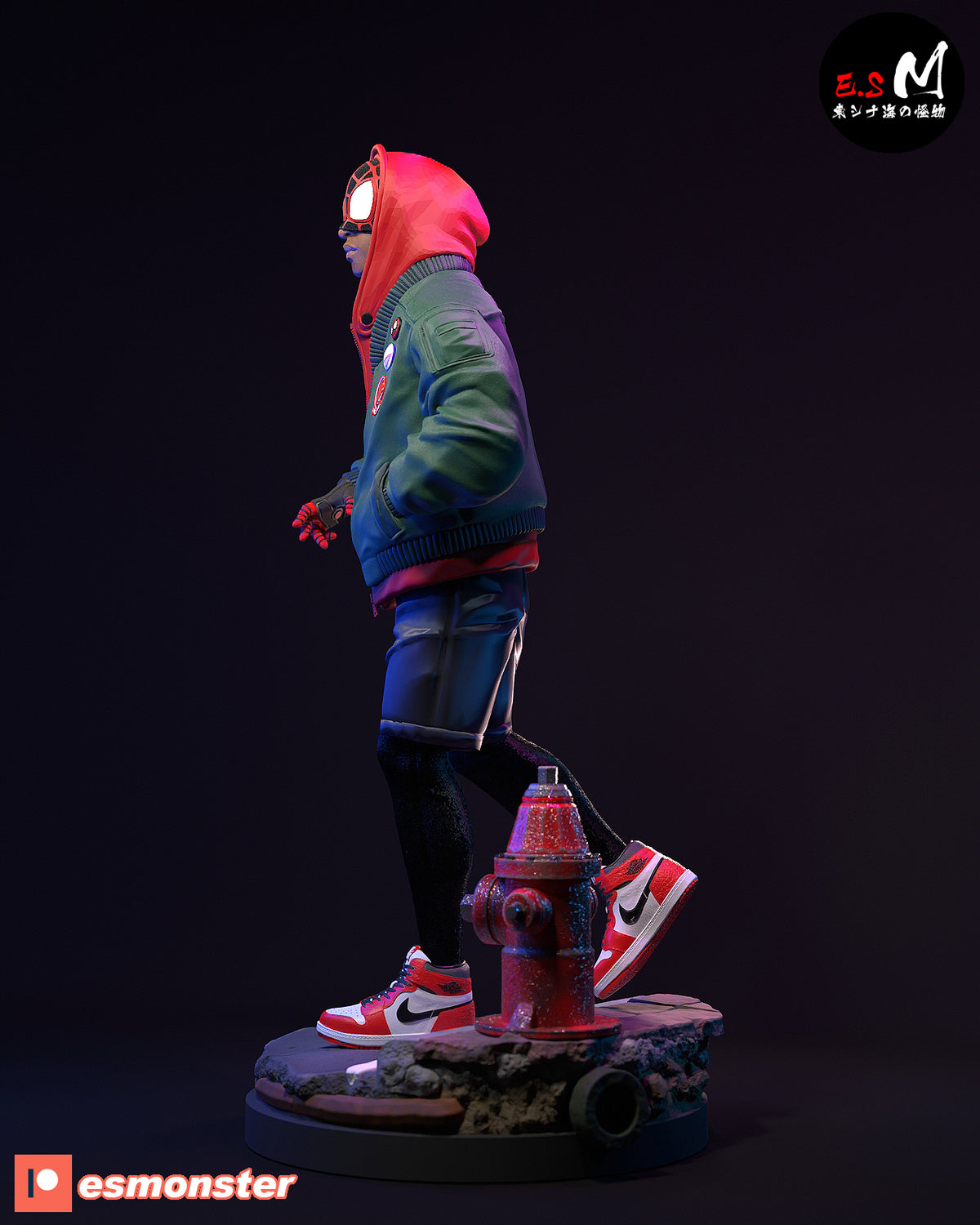 Miles Morales Plain Slab Base Masked resin figure