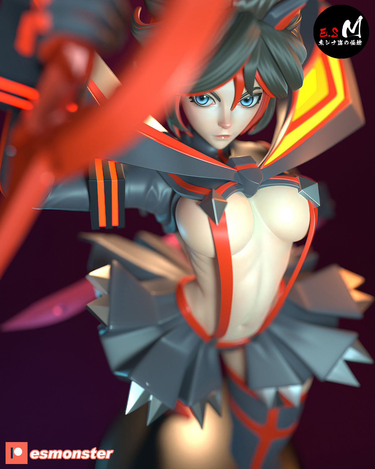 Ryuko Matoi Sleek Fitted Uniform, No Skirt, Head Variant (Eye) B003 resin figure
