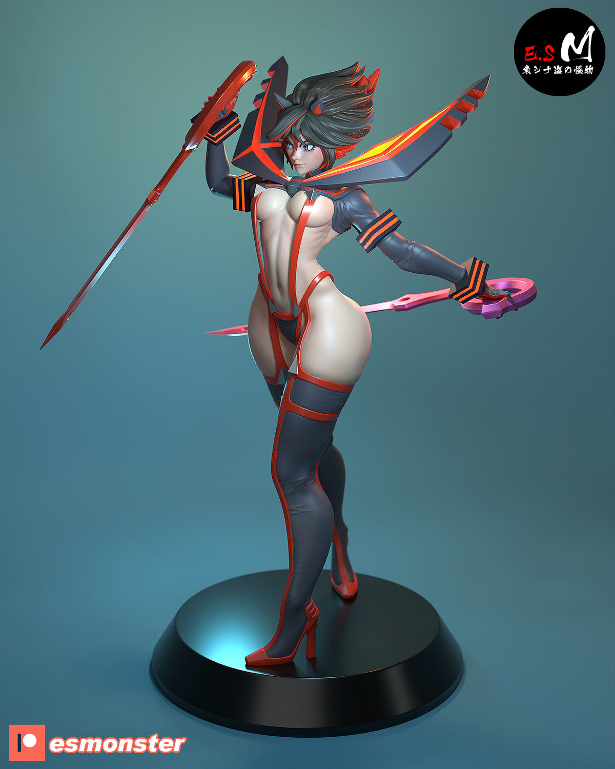 Ryuko Matoi Uniform With Pleated Skirt, Head Variant A003 resin figure