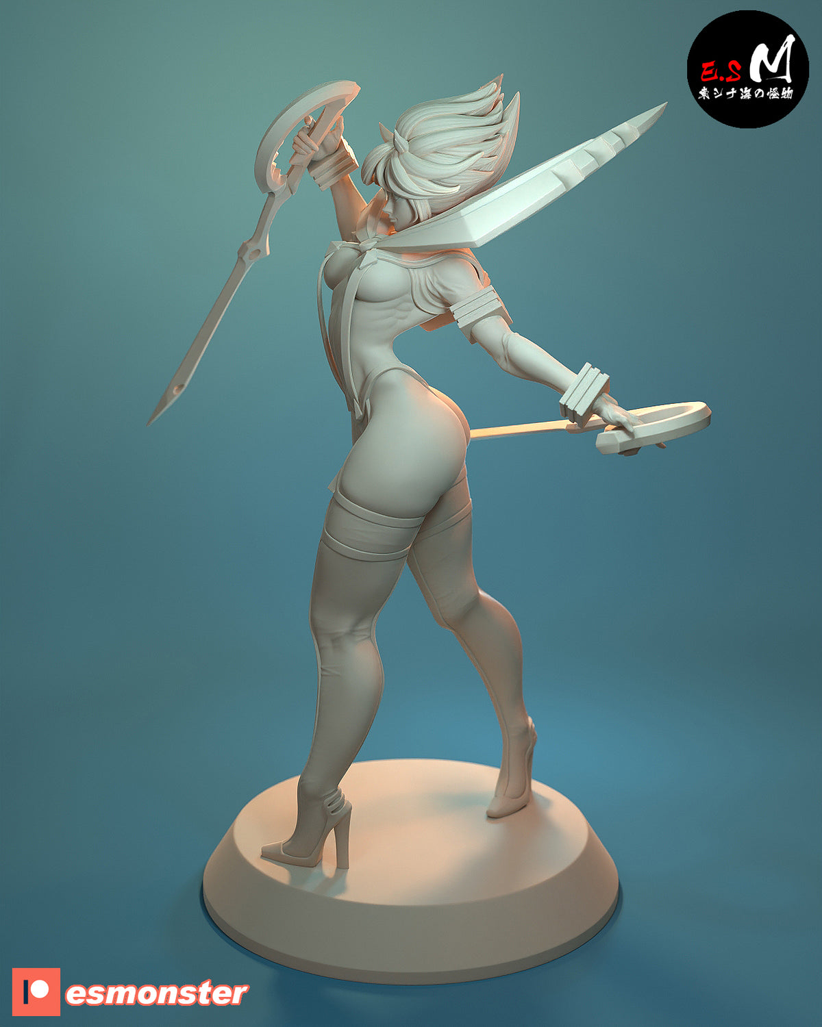 Ryuko Matoi Uniform With Pleated Skirt, Head Variant (Eye) B003 resin figure