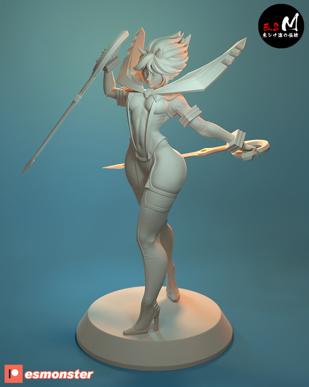 Ryuko Matoi Uniform With Pleated Skirt, Head Variant A003 resin figure