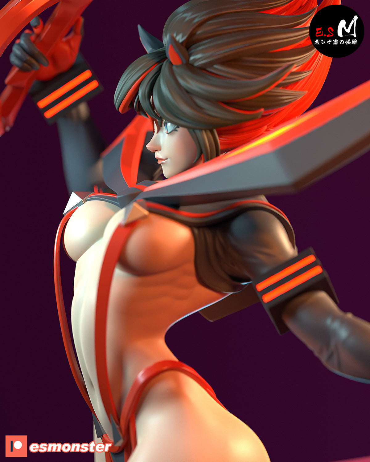 Ryuko Matoi Uniform With Pleated Skirt, Head Variant A001 resin figure