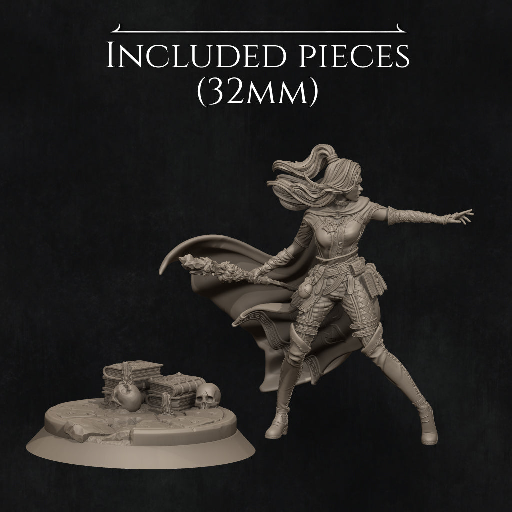 Elara, the Elven Mage | 32mm–140mm | 3D Printed Figure | Art Piece | Nerikson | Nerdy Creations