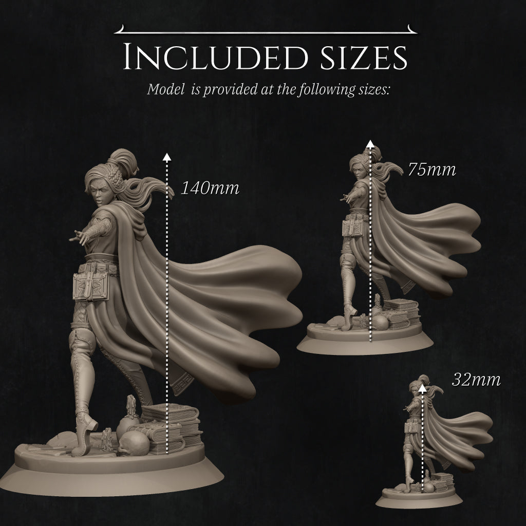Elara, the Elven Mage | 32mm–140mm | 3D Printed Figure | Art Piece | Nerikson | Nerdy Creations