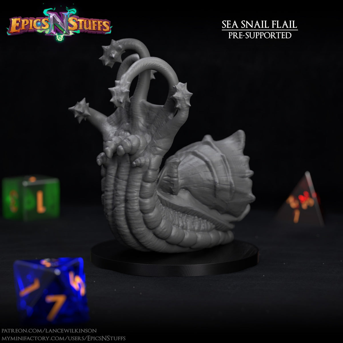 Sea Flail Snail resin figure
