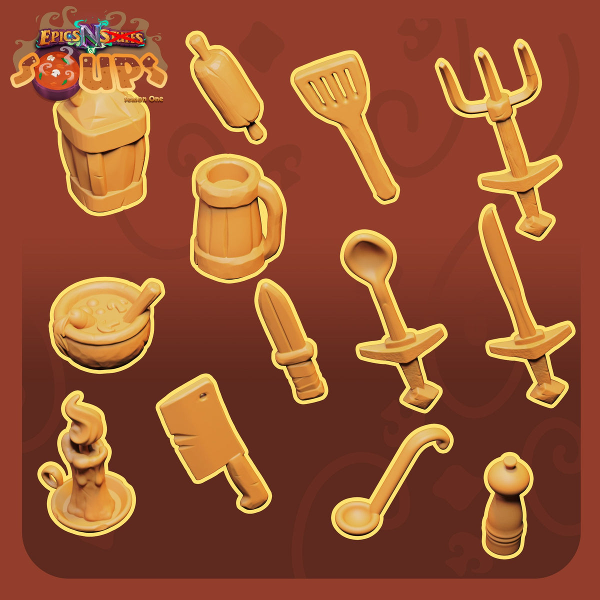 Soup Cauldrons & Kitchen Accessories resin figure