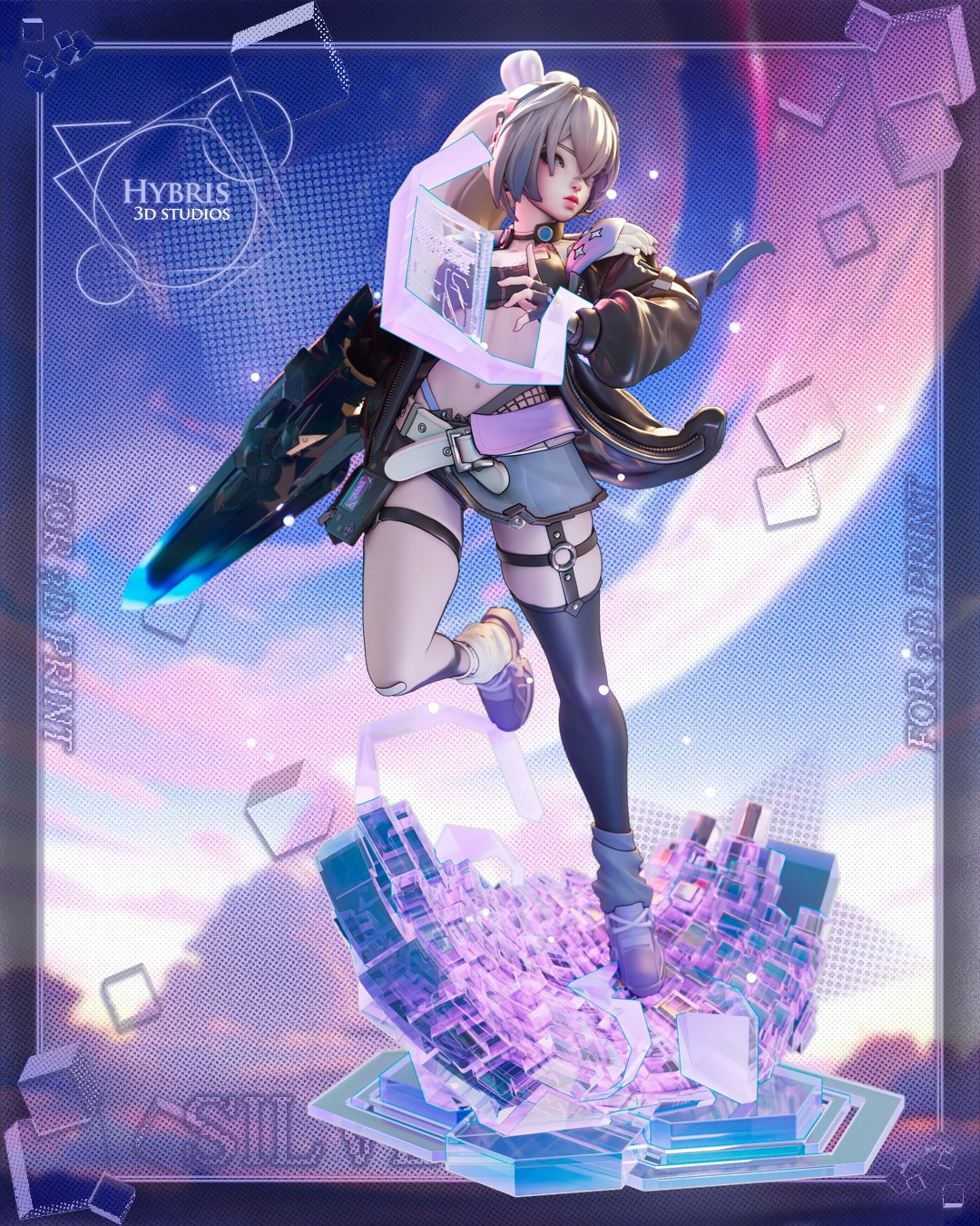 Silver Wolf resin figure