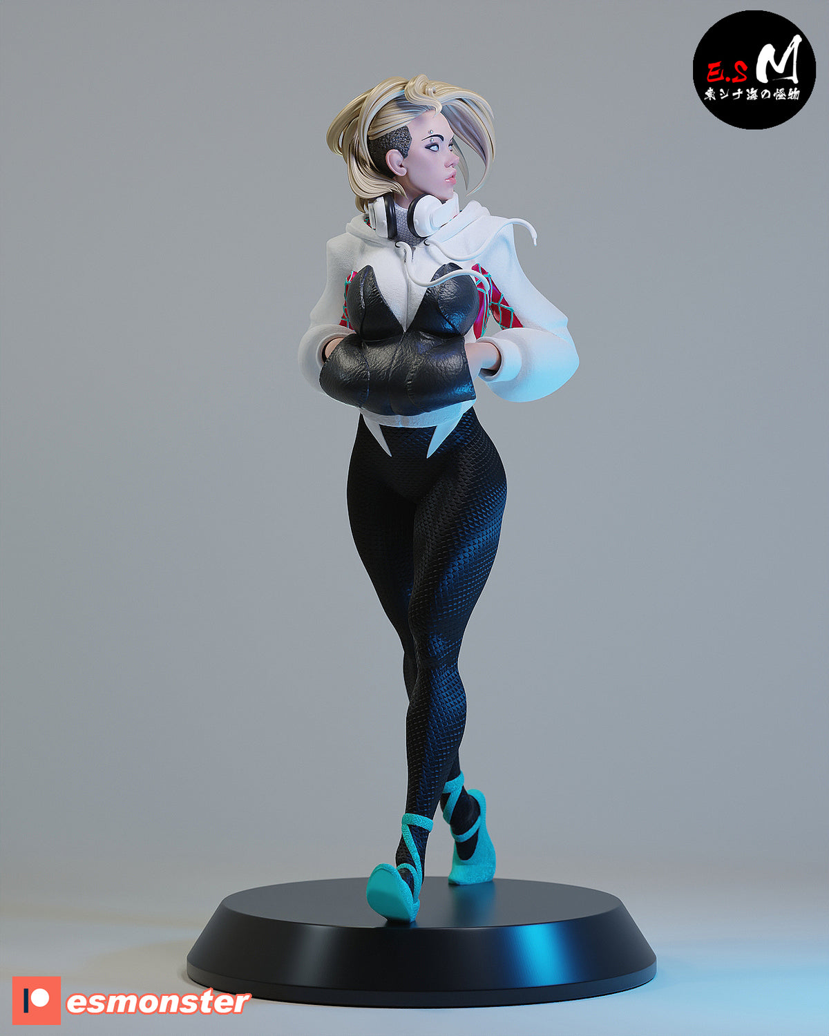 Spider-Gwen Smooth Flat Base Slab resin figure