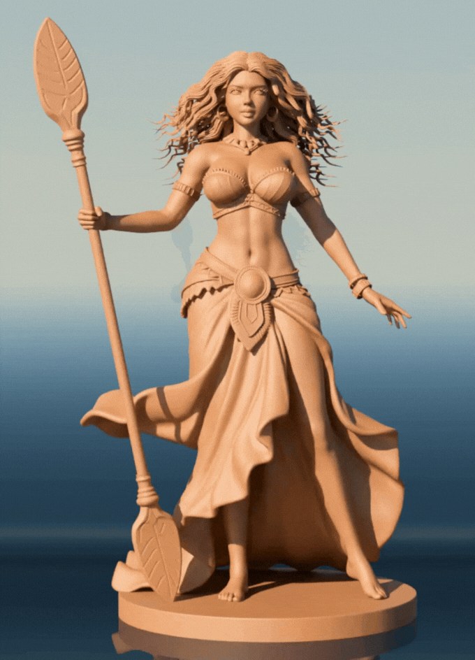 Heart of Wave resin figure