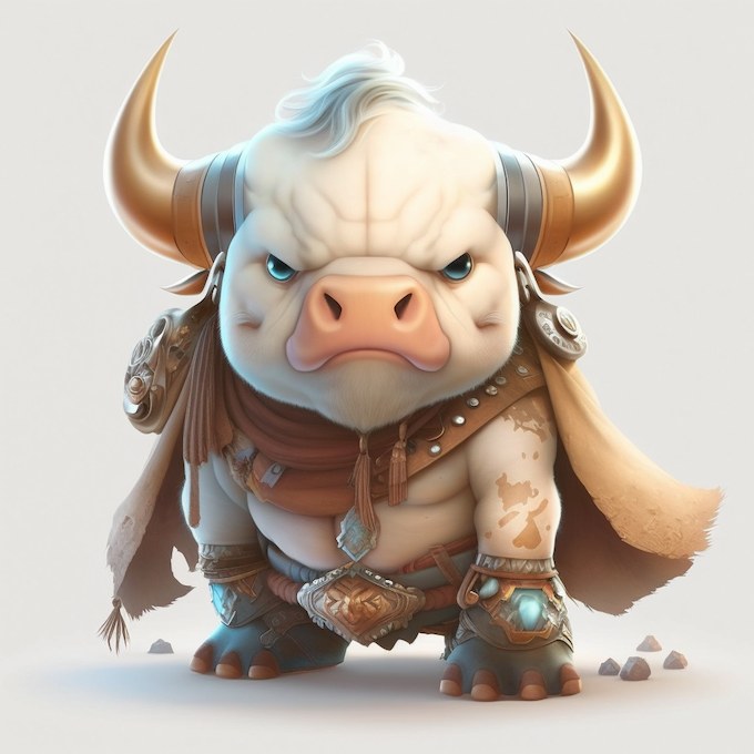 Bull resin figure