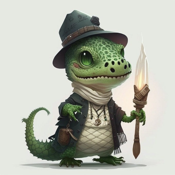 Croc resin figure