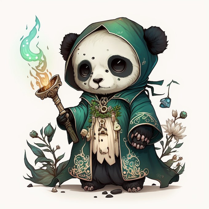 Panda resin figure