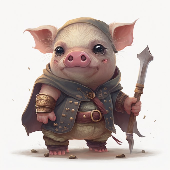 Pig resin figure