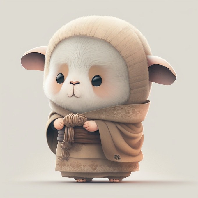 Sheep resin figure