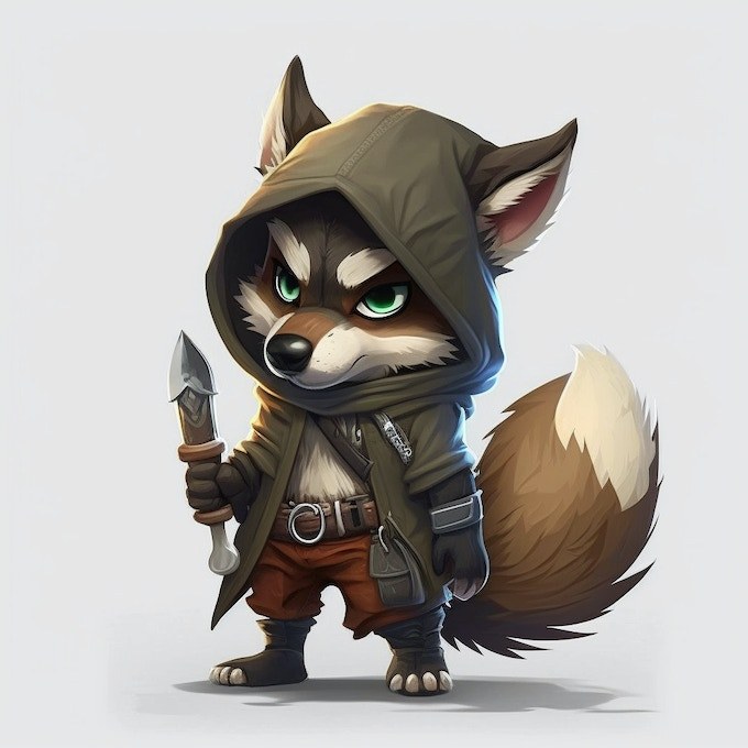 Wolf resin figure