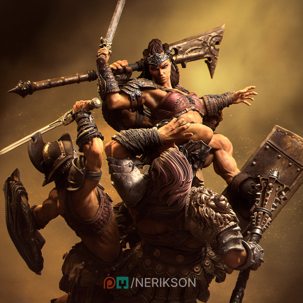 Fight of the Wolf | 32mm–140mm | 3D Printed Diorama Set | Art Piece | Nerikson | Nerdy Creations