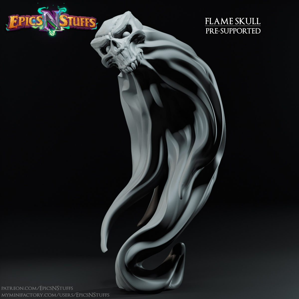 Flame Skull 5 resin figure