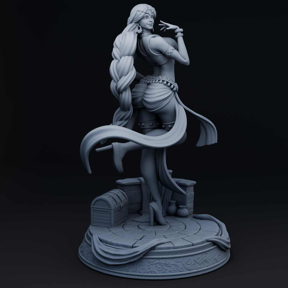 Jade Courtesan resin figure