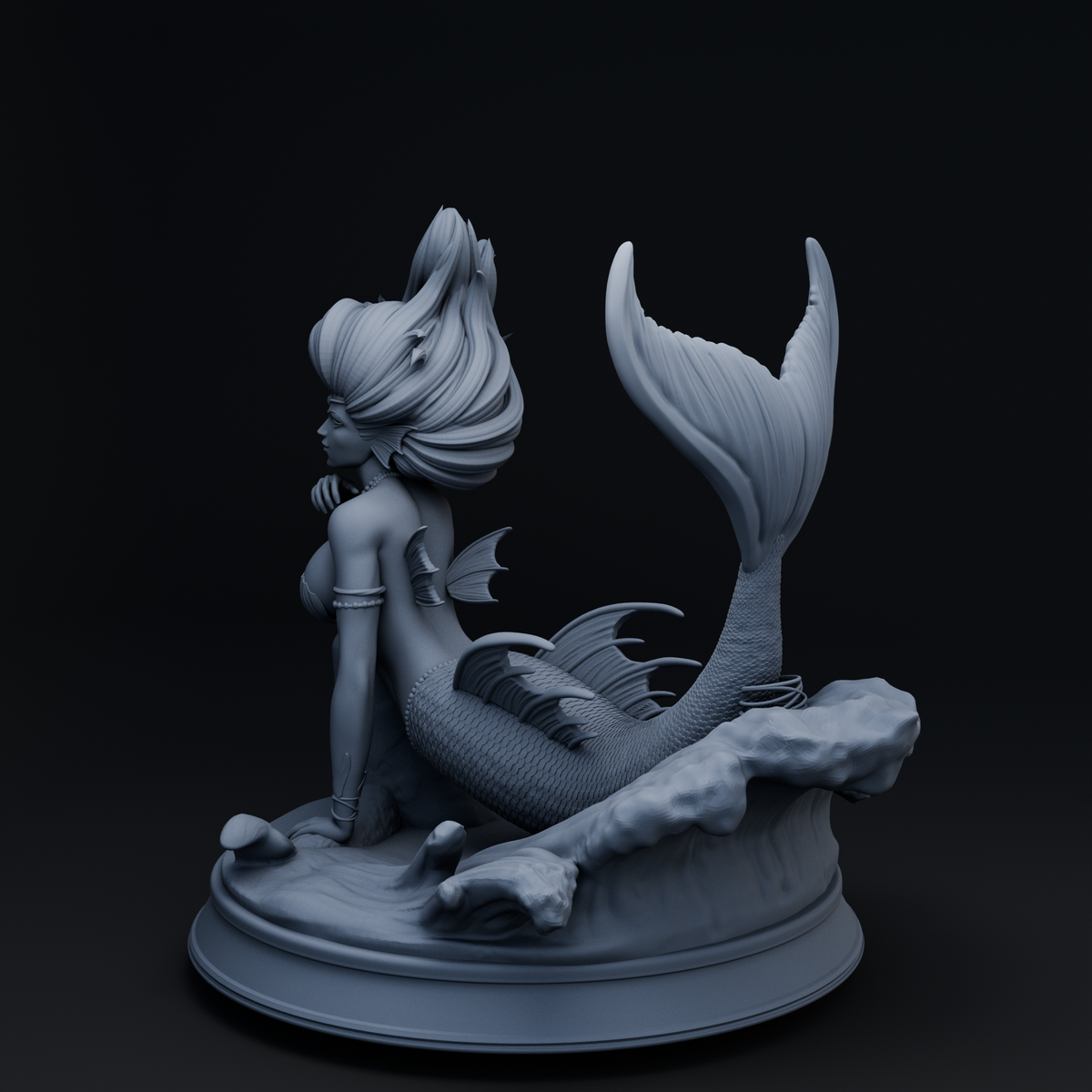 White Fin Nude resin figure