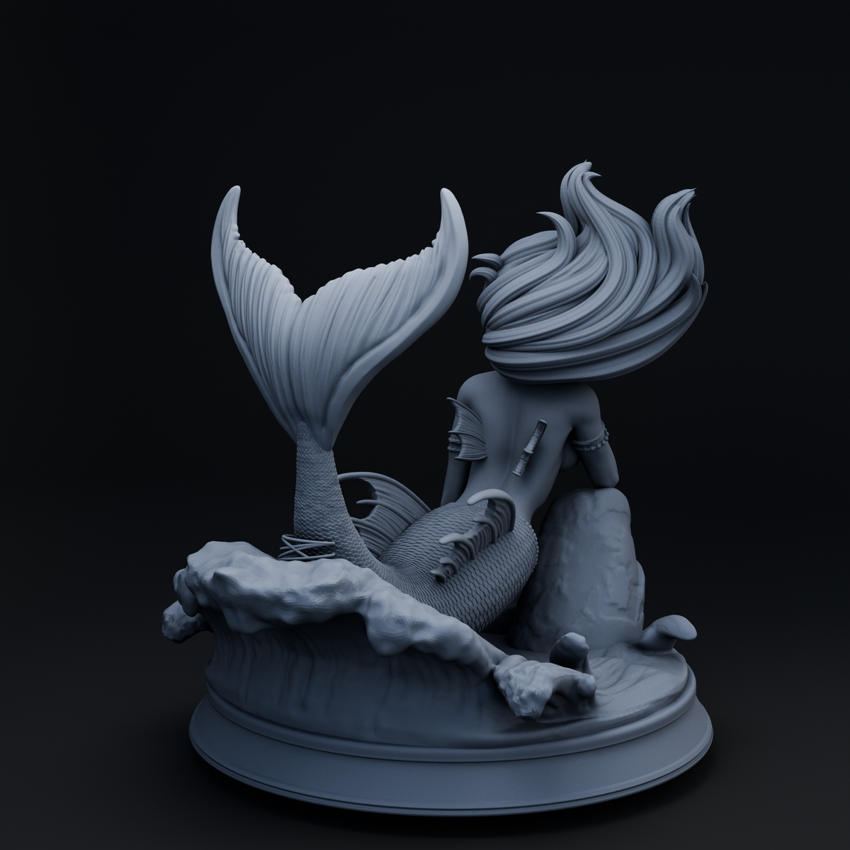 White Fin Clothed resin figure