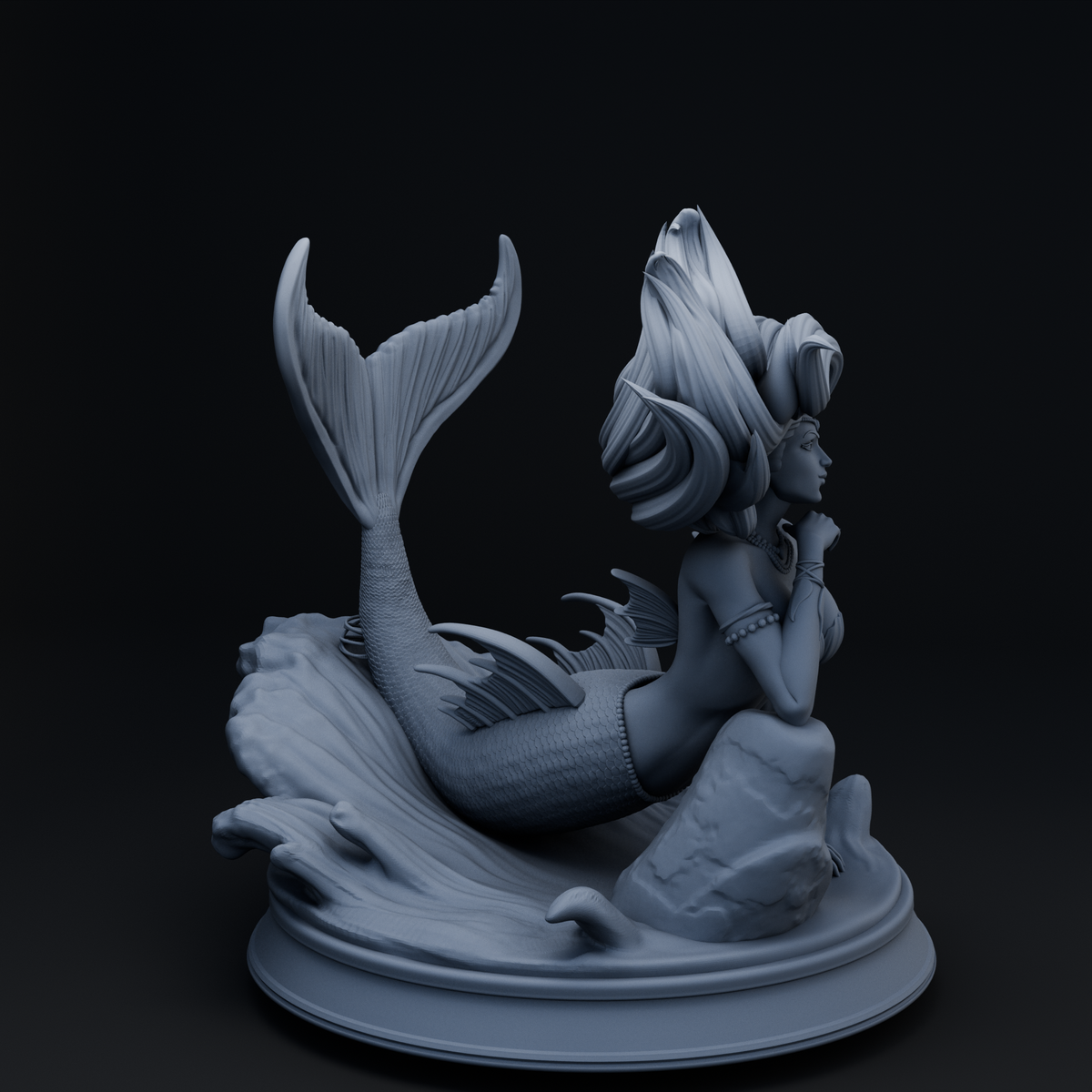 White Fin Nude resin figure