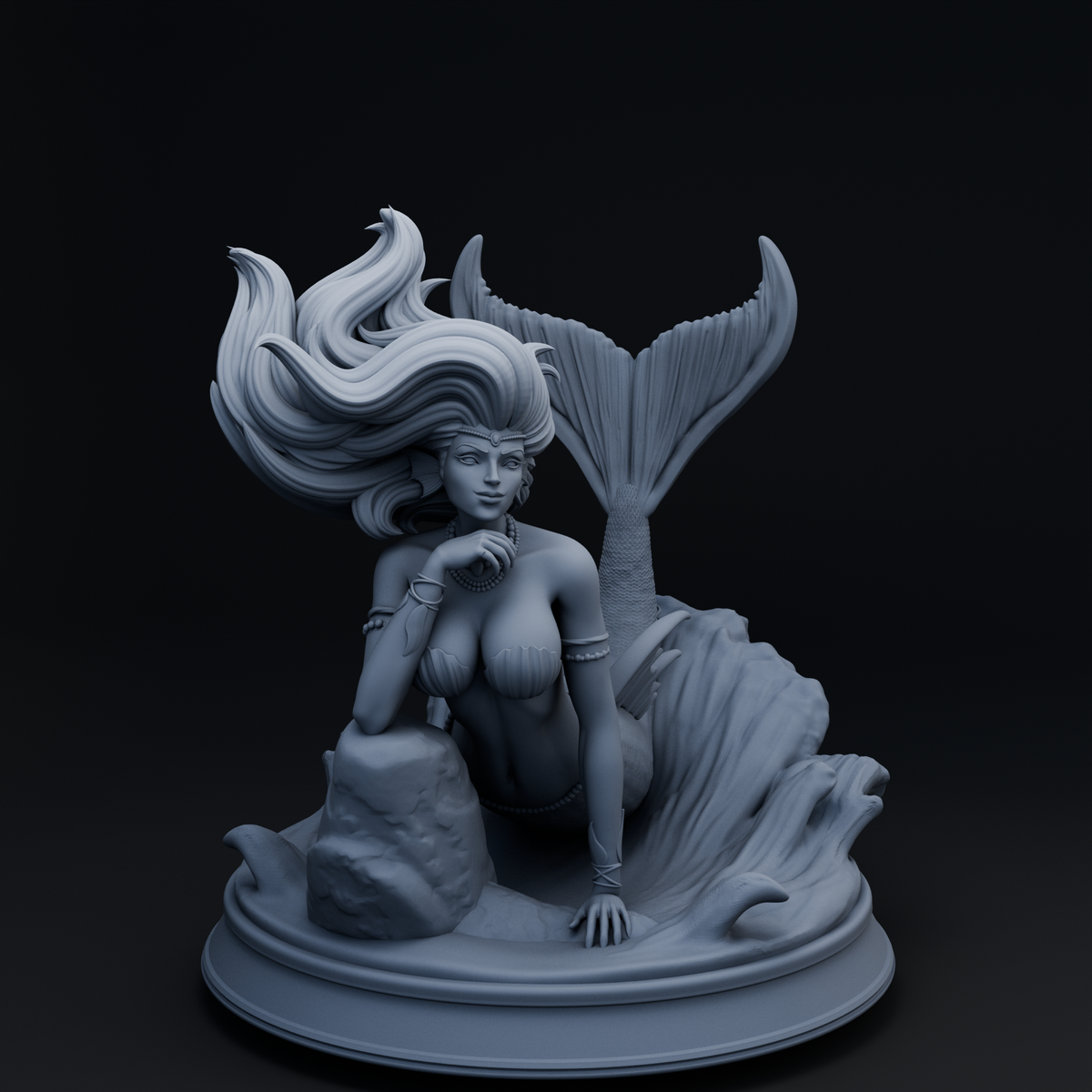 White Fin Clothed resin figure