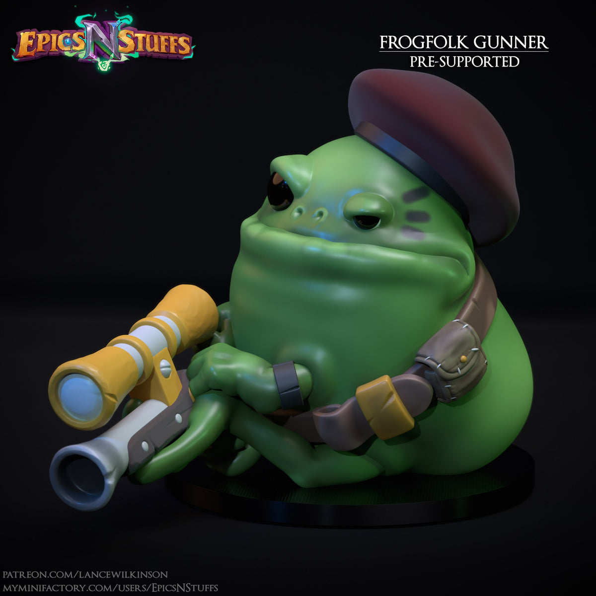 Frogfolk Gunner resin figure