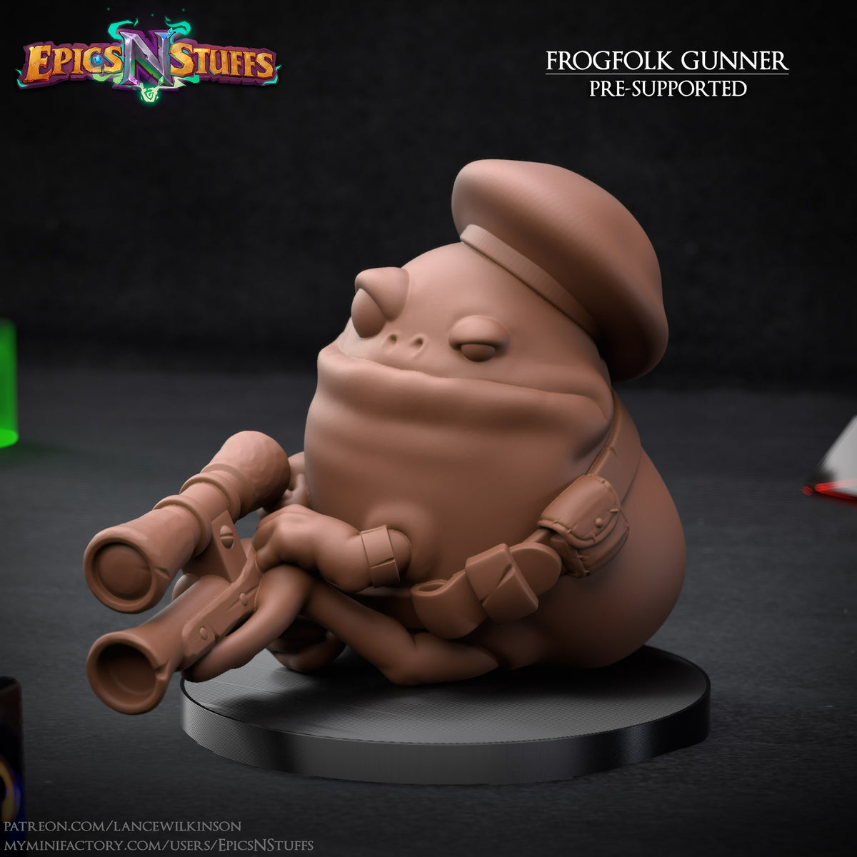 Frogfolk Gunner resin figure