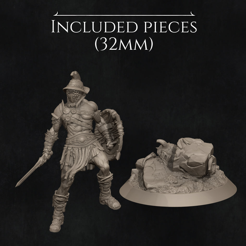 Gladiator Swordsman | 32mm–140mm | 3D Printed Figure | Art Piece | Nerikson | Nerdy Creations