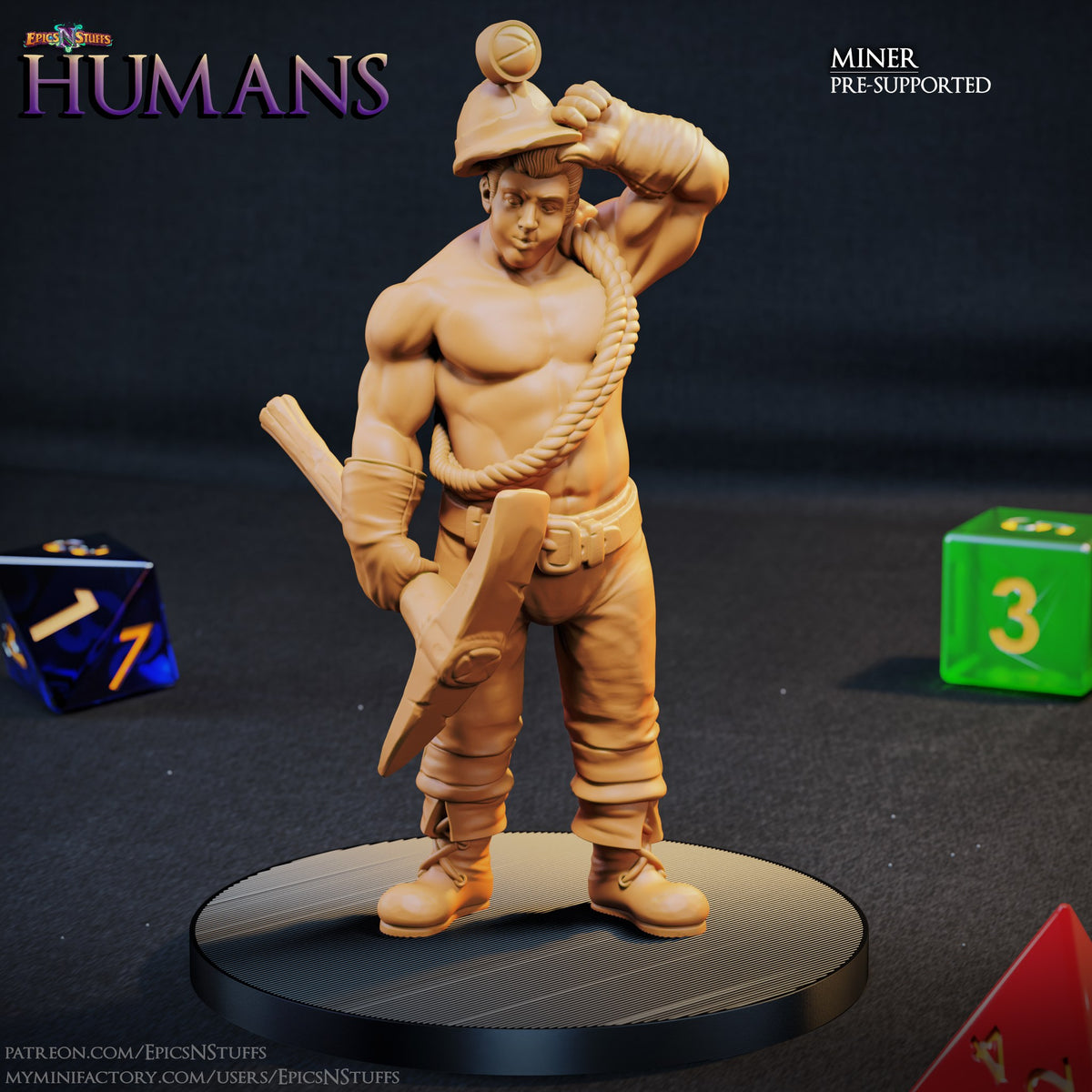 Human Miner resin figure