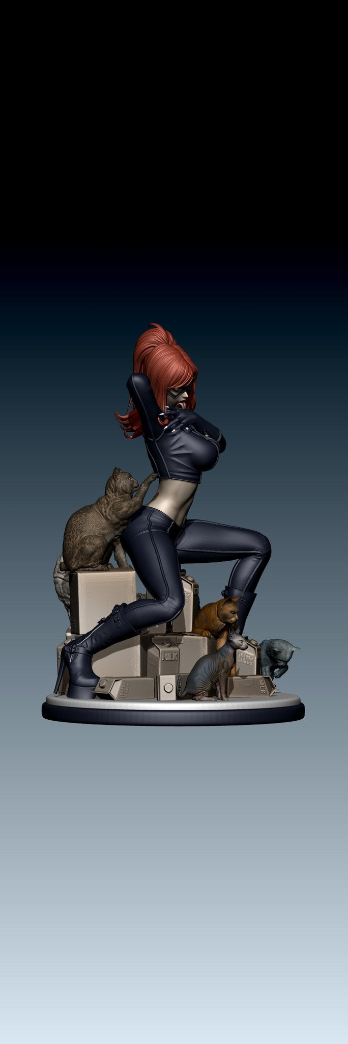 Red Cat resin figure