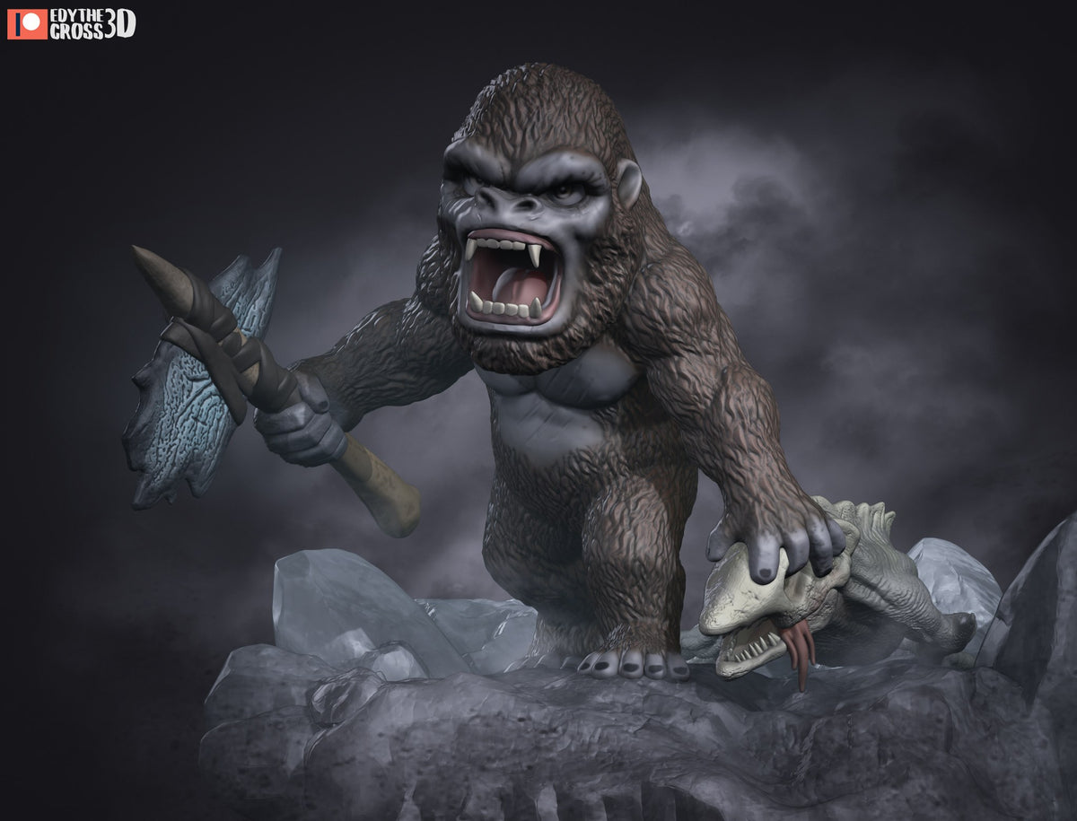 Chibi Kong vs Godzilla resin figure