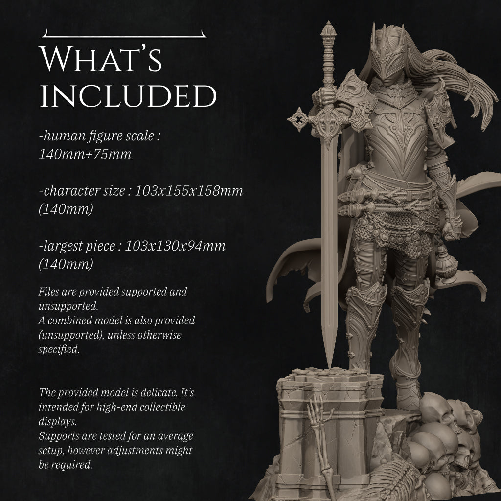 Laenith, the Death Domain Cleric | 32mm–140mm | 3D Printed Figure | Art Piece | Nerikson | Nerdy Creations