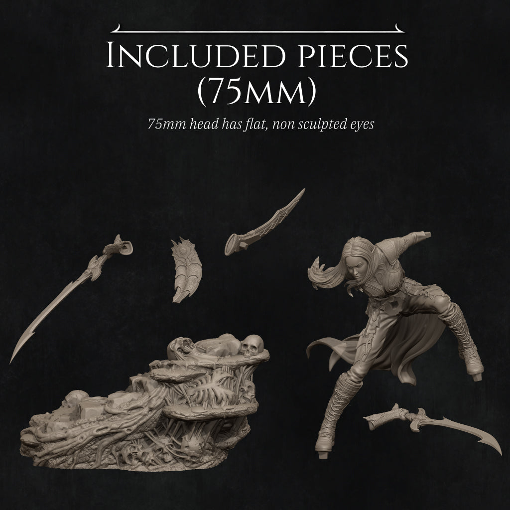 Lierin the Drow Fighter | 32mm–140mm | 3D Printed Figure | Art Piece | Nerikson | Nerdy Creations